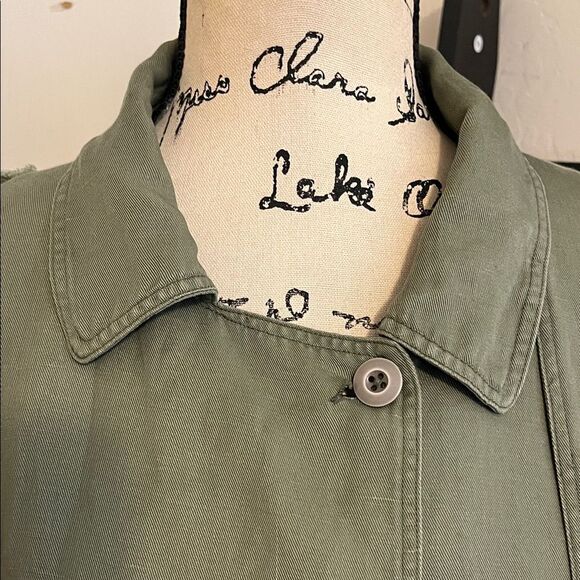 Rails Barclay Sage Green Linen Blend Double-Breasted Military Modern Jacket - Picture 8 of 16